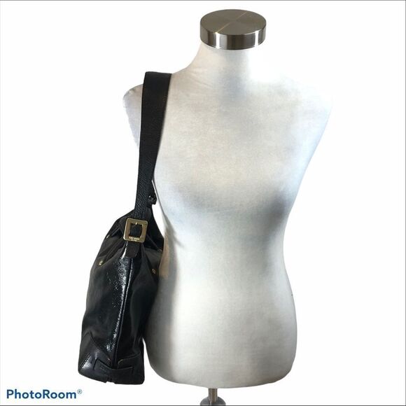 Kate Spade Black Textured Patent Leather Purse - Picture 3 of 15